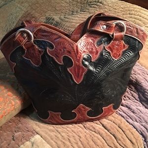 American West Tooled Leather “Boot” Purse